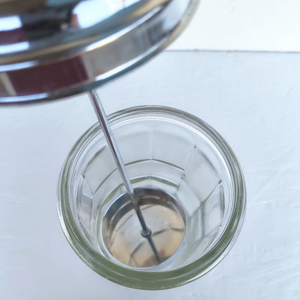 TABLE CRAFT | Vintage Glass Straw Dispenser Jar with Silver Lid & Handle